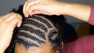 Watch Me Cornrow My Own Natural Hair | Heart Braids