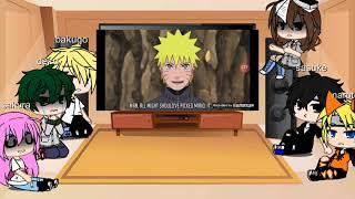 my hero and naruto react to naruto vs deku rap battle