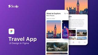 Design Travel Mobile App UI in Figma - Speed Art Tutorial