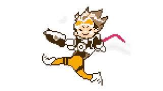 Tracer (Overwatch) Pixel Art Timelapse