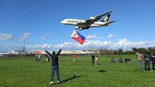 Family arriving from their holiday in the Philippines