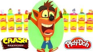 Huevo Sorpresa Gigante de Crash Bandicoot en Español de Plastilina Play Doh