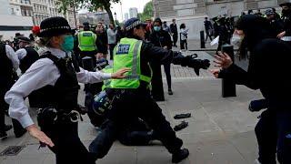 Police clash with protesters during UK Black Lives Matter protest