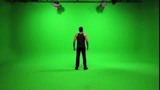male looking around isolated green screen full body isolated