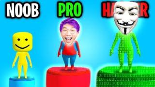 Can We Go NOOB vs PRO vs HACKER In FUN RACE 3D!? (FUNNIEST APP GAME EVER!)