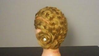 Прическа с плетением: ажурные косы. Braided hairstyle  with flower hair