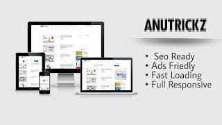 AnuTrickz (Redesign) Blogger Template Premium | Clean , Fast Loading