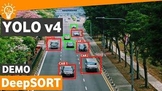 YOLOv4 with DeepSORT Object Tracking DEMO| OpenCV Python | Computer Vision |2020