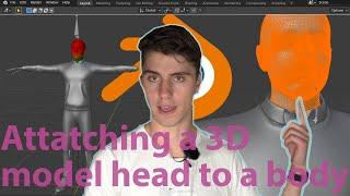 Attatch a 3D model head to a body- Blender3D/facebuilder addon tutorial