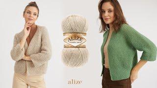 Armor Stitch Cardigan with Alize Angora Gold