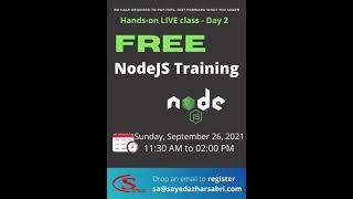 learn NodeJS topics with implementation, just join one class to know the quality