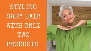 Styling short grey hair with only two products