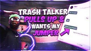 HE CALLED MY SPEEDBOOSTING STRETCH BUILD TRASH AND GOT DROPPED OFF! HE ASKED FOR MY JUMPSHOT! NBA 2K