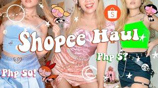 HUGE SHOPEE HAUL! Trendy Aesthetic Tops, Skirts, Accessories (Modern Powerpuff Girls) Affordable!