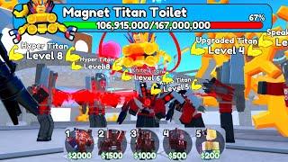 Using EVERY TITAN Speakerman To Beat The MAGNET TITAN TOILET!!