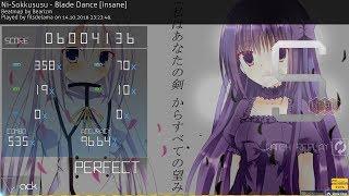 osu! | filsdelama | Ni-Sokkususu - Blade Dance [Insane] + HDHRDT | 96.64% FC #1 506pp