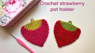 How to crochet strawberry pot holder