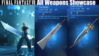 FFVII All Weapons Unlocked Showcase - Final Fantasy VII Remake 2020