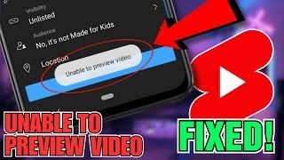 How to Fix Unable To Preview Video When You Export a Video for YouTube Shorts? EASY FIX 