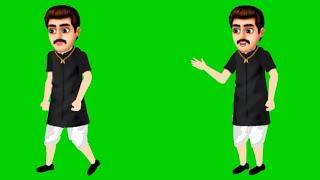 Green Screen Village Man Cartoon Character//Green Screen Village Man//GS Characters Animation