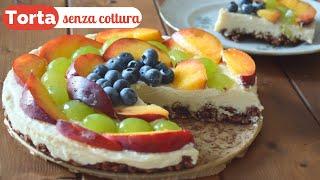 TORTA FREDDA ALLO YOGURT senza panna e gelatina - ricetta facile