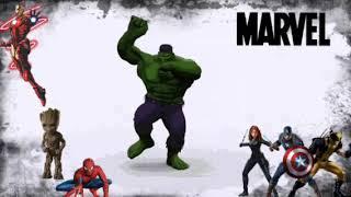 Танцующий Халк и Грут  Супергерои Марвел  Hulk superheroes Marvel 