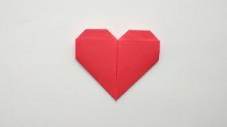 Оригами сердце из бумаги без клея и ножниц. Как сделать сердечко. Поделка. Валентинка на 14 февраля.