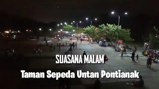 Suasana Malam di Taman Sepeda Untan Kota Pontianak