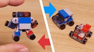 Two cute tiny cars combine into one amazing robot! - Minicar boys! #lego #moc #mech