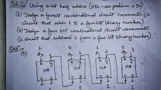 Q. 4.11: Using four half-adders (HDL—see Problem 4.54),(a) Design a full-subtractor circuit incremen