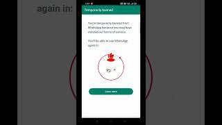 You're Temporarily banned from whatsapp #youtubeshorts #shortvideo