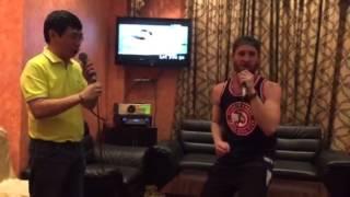 Platzman doing karaoke in Manila