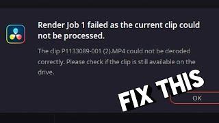 How to fix "clip could not be processed" or decoded correctly error in Davinci Resolve