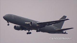 Boeing KC46 Performing Low Altitude Test Flying Over Small City