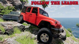 FOLLOW THE LEADER CHALLENGE ENDS BAD... - BeamNG.drive MP