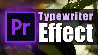 How to MAKE TYPEWRITER EFFECT | Adobe Premiere Pro CC