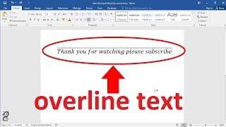 How to overline text in word