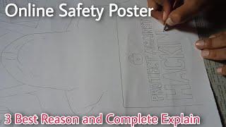 Protect Against Hacking : Online safety poster | Easy poster drawing with details concept