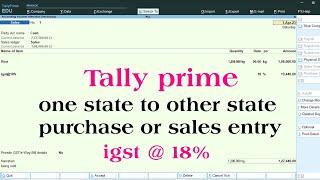 igst in tally prime | gst in tally | igst sales entry in tally prime | igst purchase entry in tally