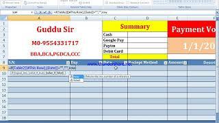 How To Learn Receipt,Payment ,Day Book with Excel By Guddu Sir 2021