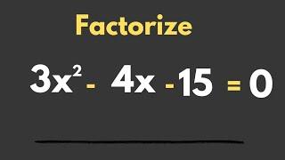 Quadratic equation: Solve using Factorization method, use this trick