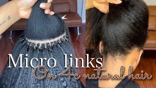 How To Install Micro Links (I-Tip) Extensions On 4c Natural Hair Using Ywigs Hair | Tutorial