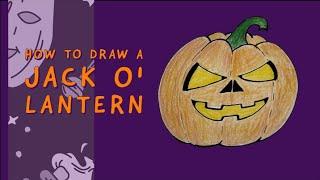 How to draw a Jack o' Lantern for Halloween - easy for beginners