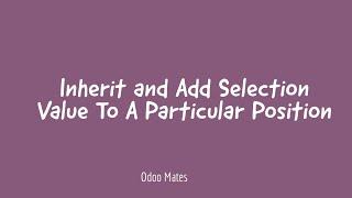 Inherit And Add Value To Particular Position In Odoo Selection Field