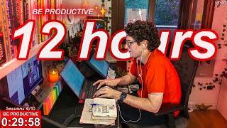 STUDY WITH ME LIVE | 12 HOURS  Harvard Alumnus, Chill Work With Me, Rain Sounds, Pomodoro Timer