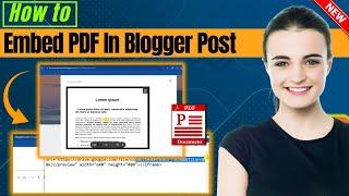 How To Embed PDF file In Blogger Post 2024 | Display PDF in Blogspot