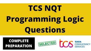 TCS NQT Programming Logic Questions || Programming mcq || TCS Nqt Previous year questions