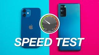 iPhone 12 VS Samsung Galaxy S20 FE 5G - SPEED TEST 