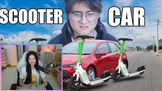 Pokimane Reacts To 'I Built a Car out of Scooters' By Michael Reeves