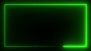 No Copyright Green Neon Lights Rectangle Frame Seamless Loop  || Royalty Free